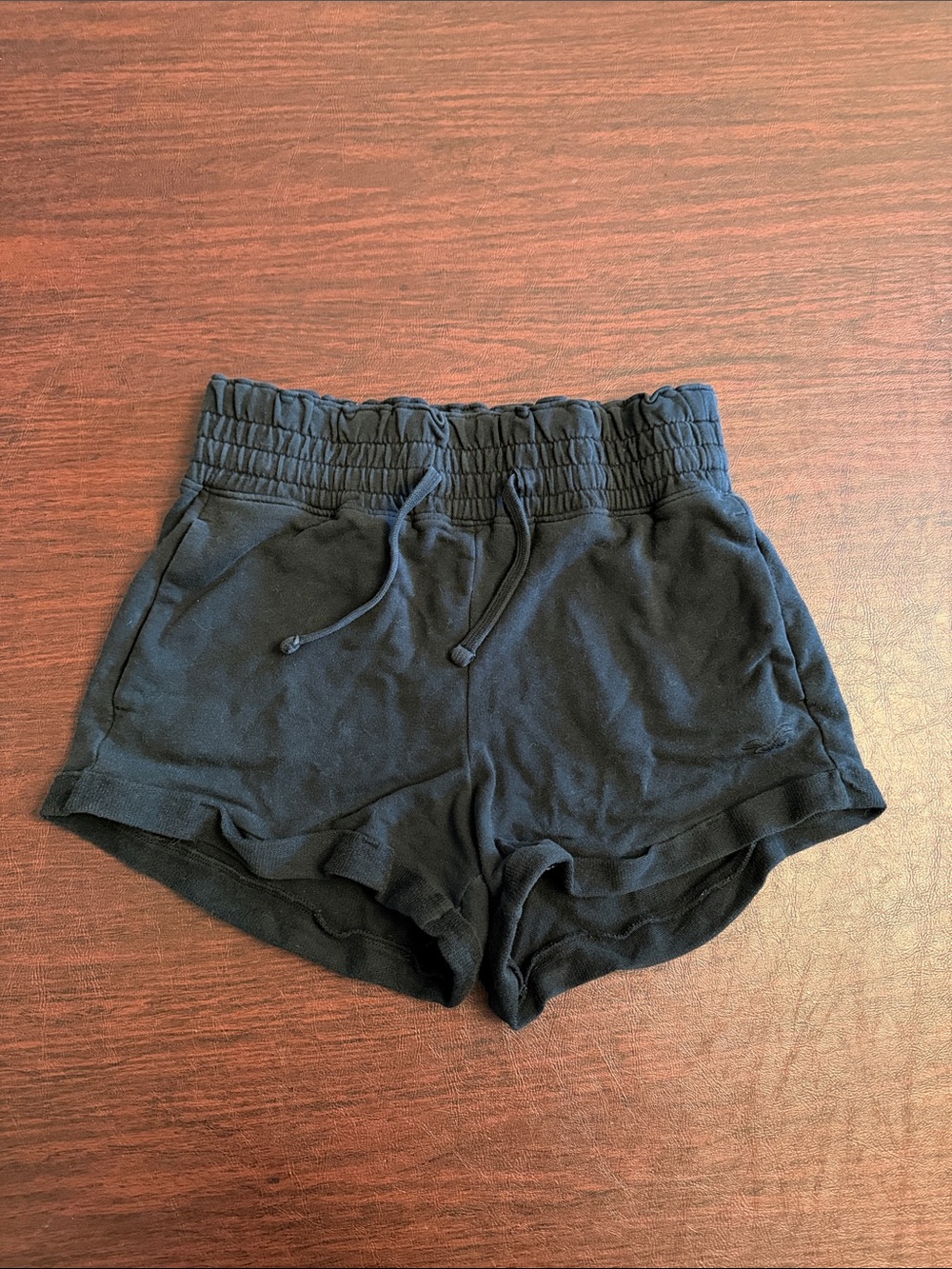 Hollister Black Elastic-Waist Athletic Shorts